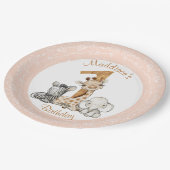 第1回誕生日ピンクガールサファリ ペーパープレート (アングル)