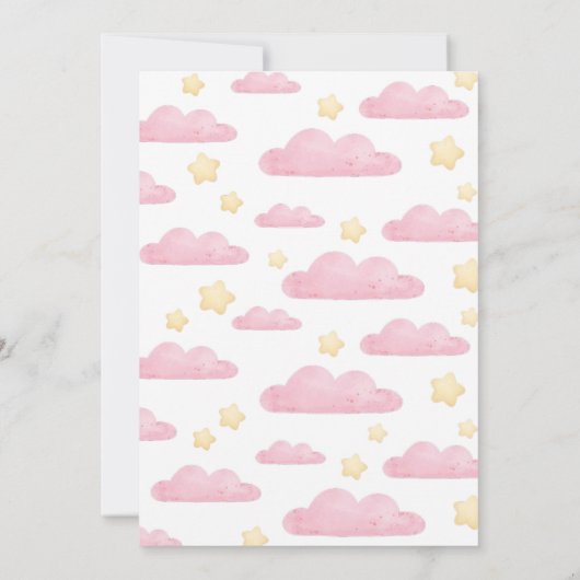 第1回誕生日ピンク水彩恐竜 招待状 (裏面)