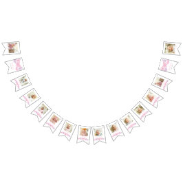 第1回誕生日フォトバタフライ12ヶ月 バンティングフラッグ