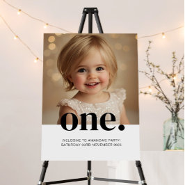 第1回誕生日フォトポスター(ブラウン&ホワイト) ポスター