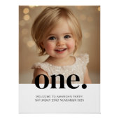 第1回誕生日フォトポスター(ブラウン&ホワイト) ポスター (正面)