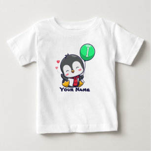 第1回誕生日ペンギン ベビーTシャツ
