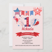 第1回誕生日ボーイガール4日7月4日 招待状 (正面)