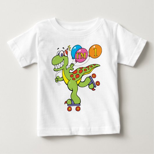 第1回誕生日恐竜 ベビーTシャツ (正面)