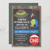 第1回誕生日招待されパーティの招待状 招待状 (正面/裏面)