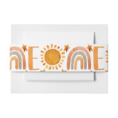 第1回誕生日水彩ボホレインボー&サン  招待状ベリーバンド (正面例)