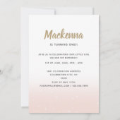 第1回誕生日赤面ピンク金ゴールド女子撮影 招待状 (裏面)