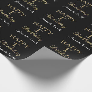 第1回誕生日金ゴールドグリッターラッピング紙 ラッピングペーパー