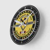 第1回騎兵師団アフガニスタン退役軍人 ラウンド壁時計 (傾斜)