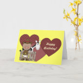 第1回2回目の3回目の誕生日の民族幼児ボーイズ カード (黄色い花)