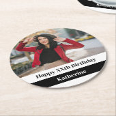 第1回5日10日15日20日30日40歳の誕生日パーティー ラウンドペーパーコースター (アングル)