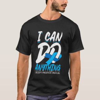 第1型および第2型糖尿病支援のための糖尿病啓発 ロンT Tシャツ