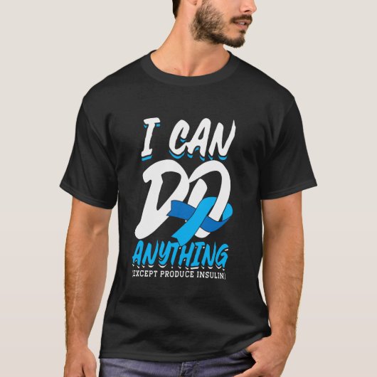 第1型および第2型糖尿病支援のための糖尿病啓発 ロンT Tシャツ (正面)