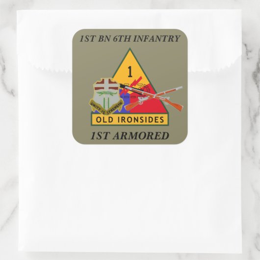 第1大隊第6歩兵第1装甲シール スクエアシール (バッグ)