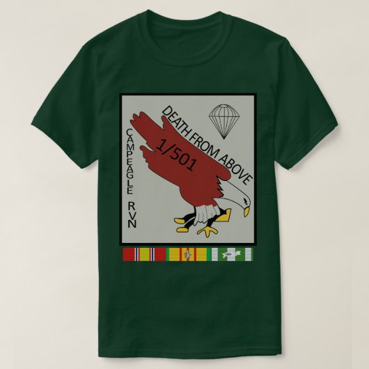 第1大隊501番目パラシュート歩兵連隊Ca Tシャツ (デザイン正面)
