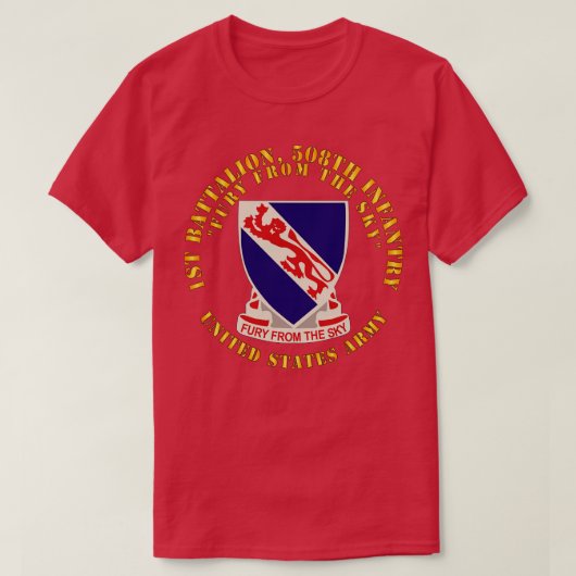 第1大隊508歩兵連隊 フューリー フロム ザ スカイD Tシャツ (デザイン正面)