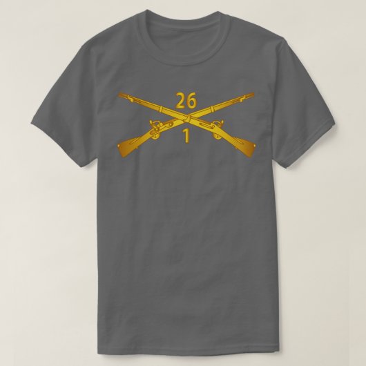 第1大隊 第26歩兵連隊 歩兵旅団 兵士 Tシャツ (デザイン正面)