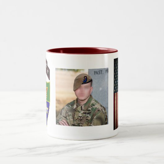 第1大隊-第75レーンジャー連隊-写真のマグ ツートーンマグカップ (中央)