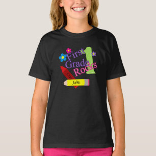 第1女の子のための等級の石 Tシャツ