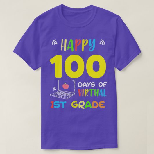 第1学年100日バーチャルスクール100年生 Tシャツ (デザイン正面)