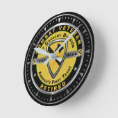 第1師団戦闘退職した退役軍人 ラウンド壁時計 (傾斜)