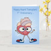 第1心臓移植の挨拶状の記念日 カード (黄色い花)