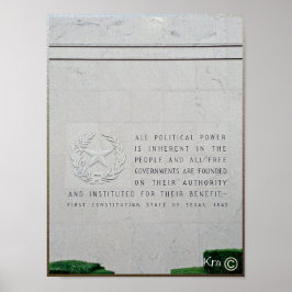 第1憲法、テキサス州州、1845引用文 ポスター