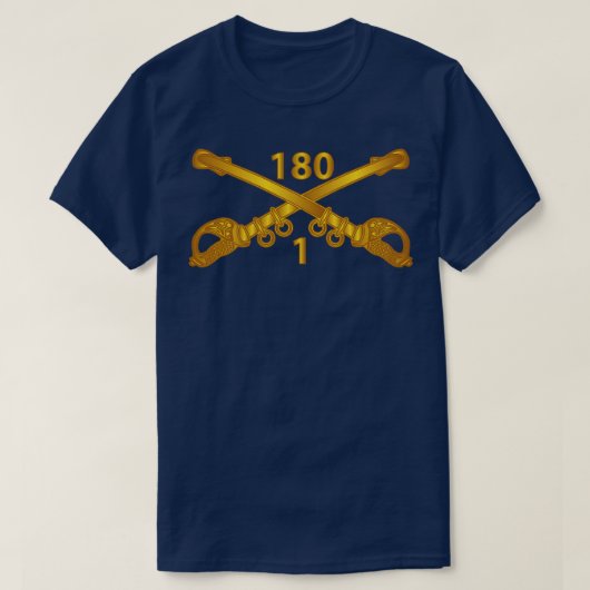 第1戦隊180騎兵連隊ブランチをテキスト Tシャツ (デザイン正面)