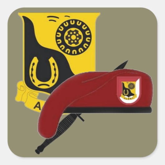 第1戦隊91騎兵隊173D航空機搭載シール スクエアシール (正面)