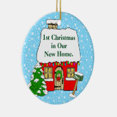 第1新しい家のクリスマス セラミックオーナメント (右)