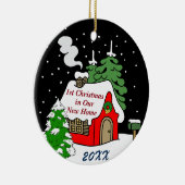 第1新しい家のクリスマス セラミックオーナメント (右)