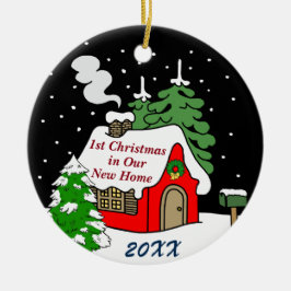 第1新しい家のクリスマス セラミックオーナメント