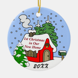 第1新しい家のクリスマス セラミックオーナメント
