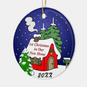 第1新しい家のクリスマス セラミックオーナメント (左)