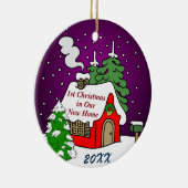 第1新しい家のクリスマス セラミックオーナメント (右)