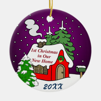 第1新しい家のクリスマス セラミックオーナメント