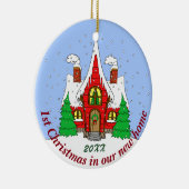 第1新しい家のクリスマス セラミックオーナメント (右)