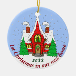 第1新しい家のクリスマス セラミックオーナメント