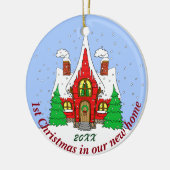 第1新しい家のクリスマス セラミックオーナメント (左)