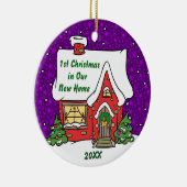 第1新しい家のクリスマス セラミックオーナメント (右)