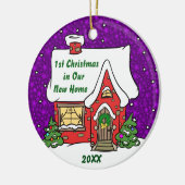 第1新しい家のクリスマス セラミックオーナメント (左)