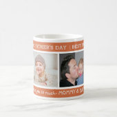 第1日目の父の日のパパ最高のエバー4フォトテラコッタ コーヒーマグカップ (中央)