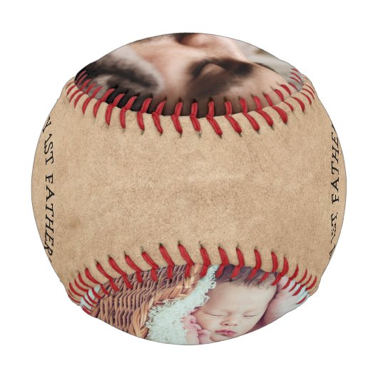 第1日素朴父の日2フォトギフト野球 野球ボール (裏面)