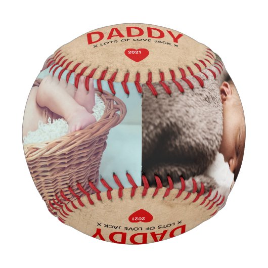 第1日素朴父の日2フォトギフト野球 野球ボール (正面)