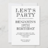 第1日10日13日20日25日30日40歳の誕生日パーティー 招待状 (正面)