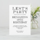 第1日10日13日20日25日30日40歳の誕生日パーティー 招待状 (スタンド正面)