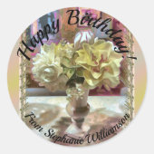 第1春の花誕生日PCM1 ラウンドシール (正面)