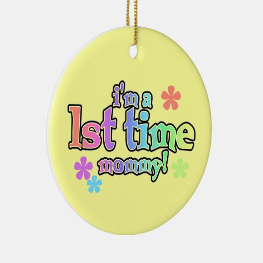 第1時間のお母さんの虹の文字のギフト セラミックオーナメント (右)