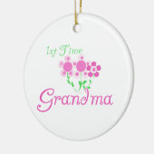 第1時間の祖母のピンクによってはギフトが開花します セラミックオーナメント (左)
