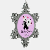 第1時間の祖母の名前入りな記念品 スノーフレークピューターオーナメント (左)